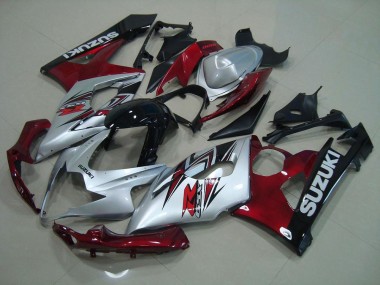 Silber Rot GSXR 1000 K5 05-06 Verkleidungen