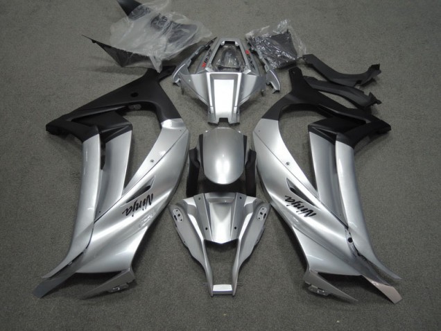 Silber Schwarz Ninja ZX10R 11-15 Verkleidungen Silber Schwarz Ninja ZX10R 11-15 Verkleidungen
