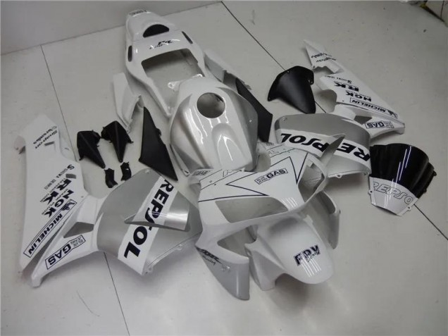 Silber Weiß Schwarz Repsol CBR 600 RR 03-04 Verkleidungen Silber Weiß Schwarz Repsol CBR 600 RR 03-04 Verkleidungen