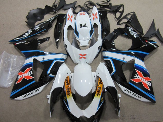 Weiß Blau Brux Dunkel Hund GSXR 1000 K9 09-16 Verkleidungen Weiß Blau Brux Dunkel Hund GSXR 1000 K9 09-16 Verkleidungen