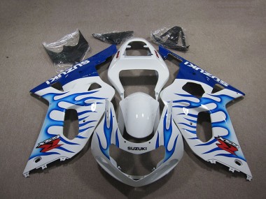 Weiß Blau Flamme GSXR 750 K1 K2 K3 01-03 Verkleidungen