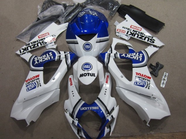 Weiß Blau Lucky Strike Rot Motul GSXR 1000 K7 07-08 Verkleidungen Weiß Blau Lucky Strike Rot Motul GSXR 1000 K7 07-08 Verkleidungen