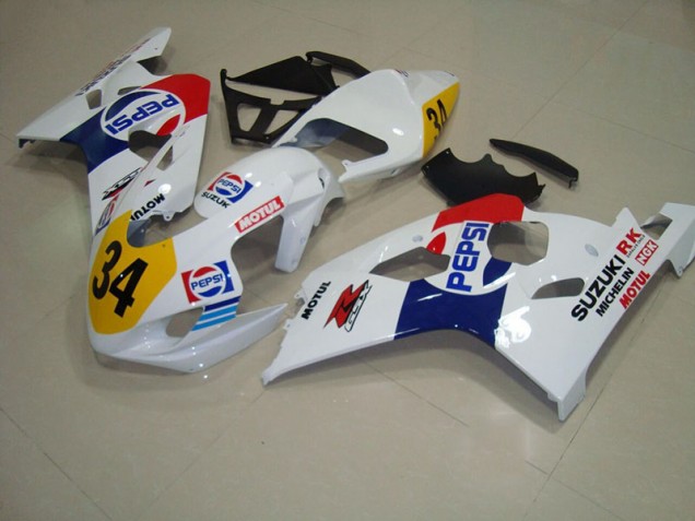 Weiß Blau Pepsi 34 GSXR 750 K4 04-05 Verkleidungen