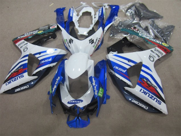 Weiß Blau Samsung GSXR 1000 K9 09-16 Verkleidungen Weiß Blau Samsung GSXR 1000 K9 09-16 Verkleidungen