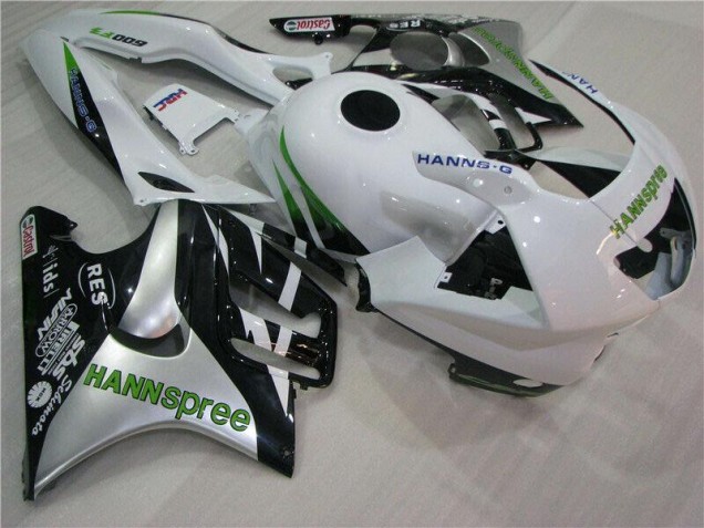 Weiß Grün Hannspree CBR 600 F3 95-98 Verkleidungen Weiß Grün Hannspree CBR 600 F3 95-98 Verkleidungen