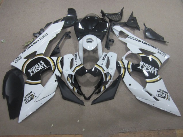 Weiß Lucky Strike Schwarz Motul GSXR 1000 K5 05-06 Verkleidungen Weiß Lucky Strike Schwarz Motul GSXR 1000 K5 05-06 Verkleidungen