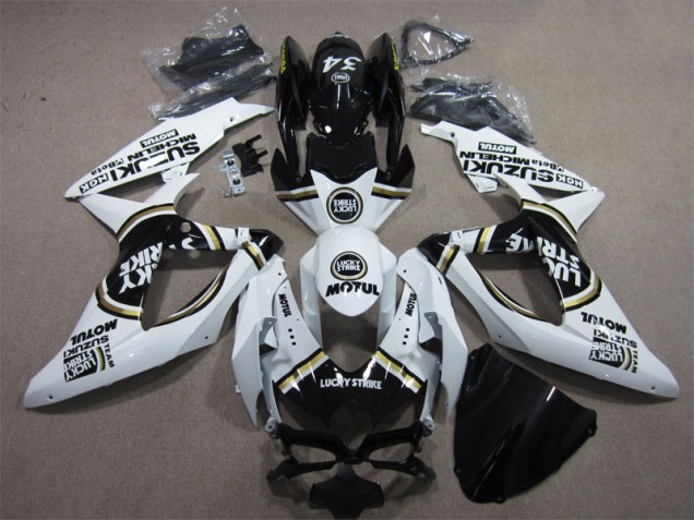 Weiß Lucky Strike Schwarz Motul GSXR 600 K8 08-10 Verkleidungen