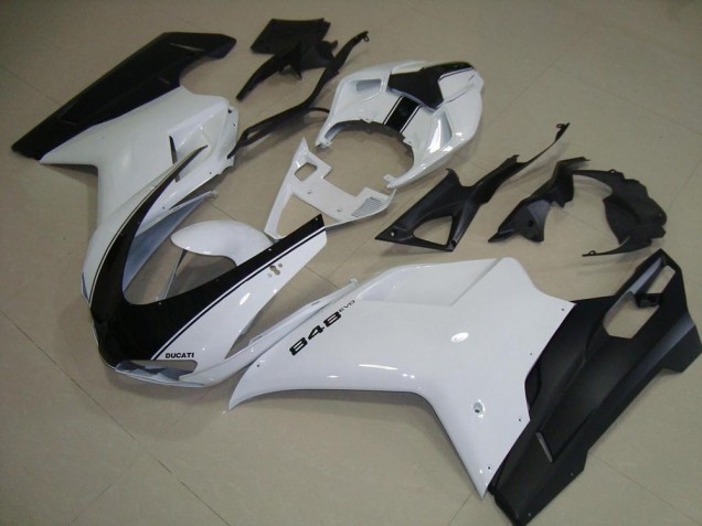 Weiß Matt Schwarz Ducati 848 1098 1198 07-14 Verkleidungen Weiß Matt Schwarz Ducati 848 1098 1198 07-14 Verkleidungen