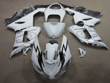 Weiß Ninja 636 ZX6R 05-06 Verkleidungen