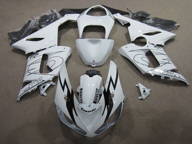 Weiß Ninja 636 ZX6R 05-06 Verkleidungen Weiß Ninja 636 ZX6R 05-06 Verkleidungen