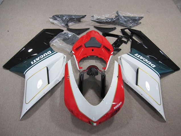 Weiß Rot Ducati 1098 848 07-14 Verkleidungen Weiß Rot Ducati 1098 848 07-14 Verkleidungen