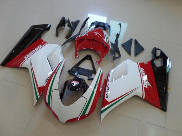 Weiß Rot Ducati 848 1098 1198 07-14 Verkleidungen