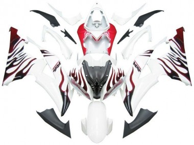 Weiß Rot Flamme R6 R6 08-16 Verkleidungen