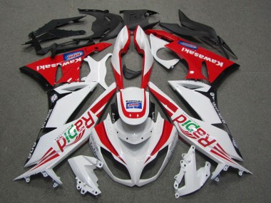 Weiß Rot Rapid ZX6R 09-12 Verkleidungen