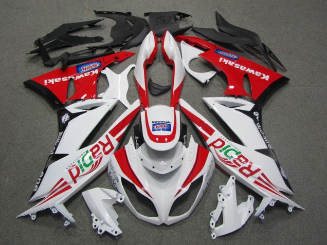 Weiß Rot Rapid ZX6R 09-12 Verkleidungen Weiß Rot Rapid ZX6R 09-12 Verkleidungen
