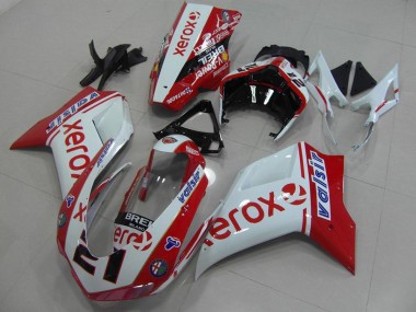 Weiß Rot Xerox Ducati 848 1098 1198 07-14 Verkleidung