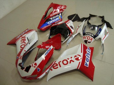 Weiß Rot Xerox Ducati 848 1098 1198 07-14 Verkleidungen