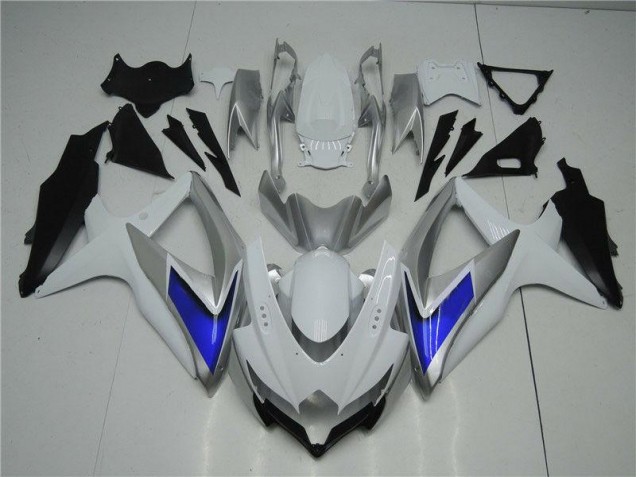 Weiß Silber Blau GSXR 600 / 750 K8 08-10 Verkleidungen Weiß Silber Blau GSXR 600 / 750 K8 08-10 Verkleidungen