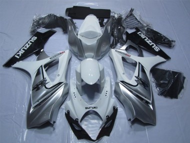 Weiß Silber Schwarz GSXR 1000 K7 07-08 Verkleidungen